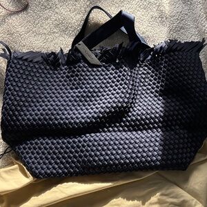 Blue Woven Tote Bag